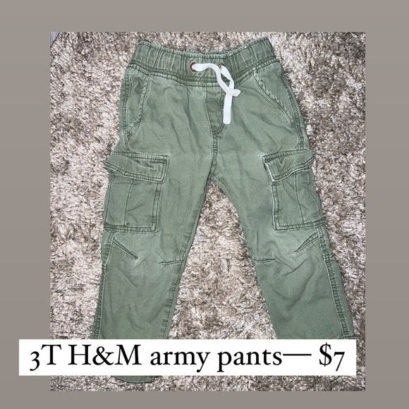 H&M Bottoms Hm Toddler Army Green Cargo Pants 3t Poshmark
